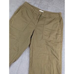 Eileen Fisher Pants Womens 8 Olive Green Organic Cotton Straight Leg Ankle
